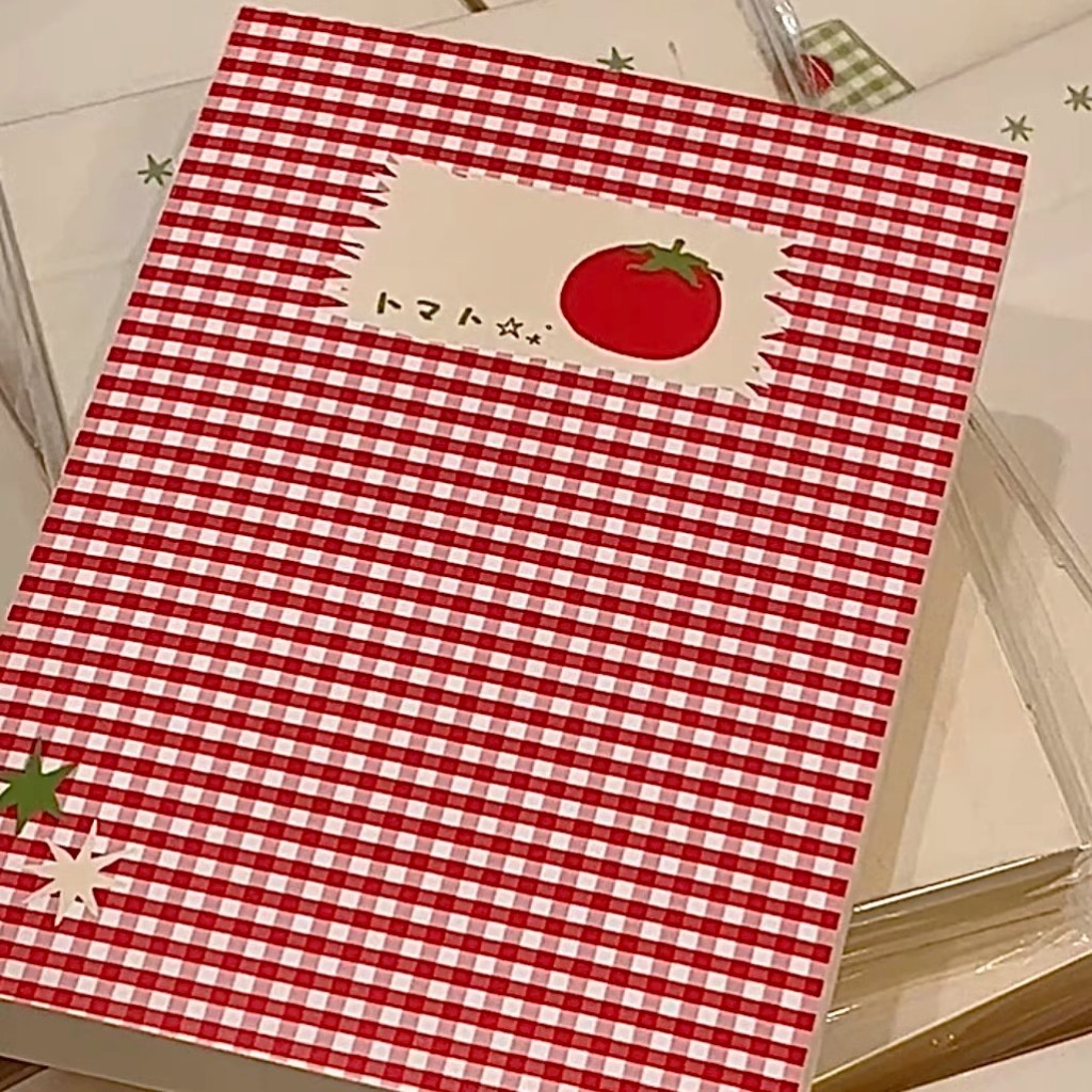 📒 Sổ tay caro cà chua - Sổ nhật ký dễ thương cho học sinh, sổ planner tối giản