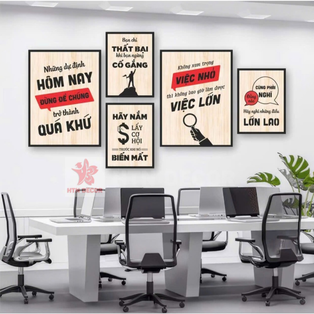 Set 5 Tranh Khẩu Hiệu Động Lực,Tranh Truyền Cảm Hứng Làm Việc,Tranh Slogan Dán Tường,Tranh Văn Phòng