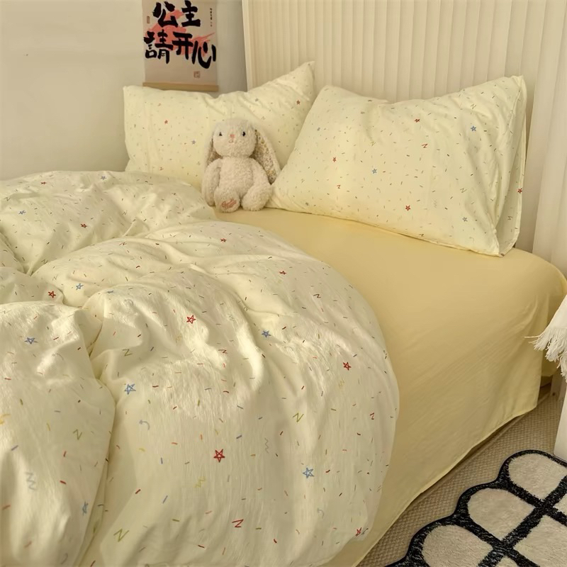 Set chăn ga đũi dệt thế hệ mới dày mịn hoạ tiết hiện đại.