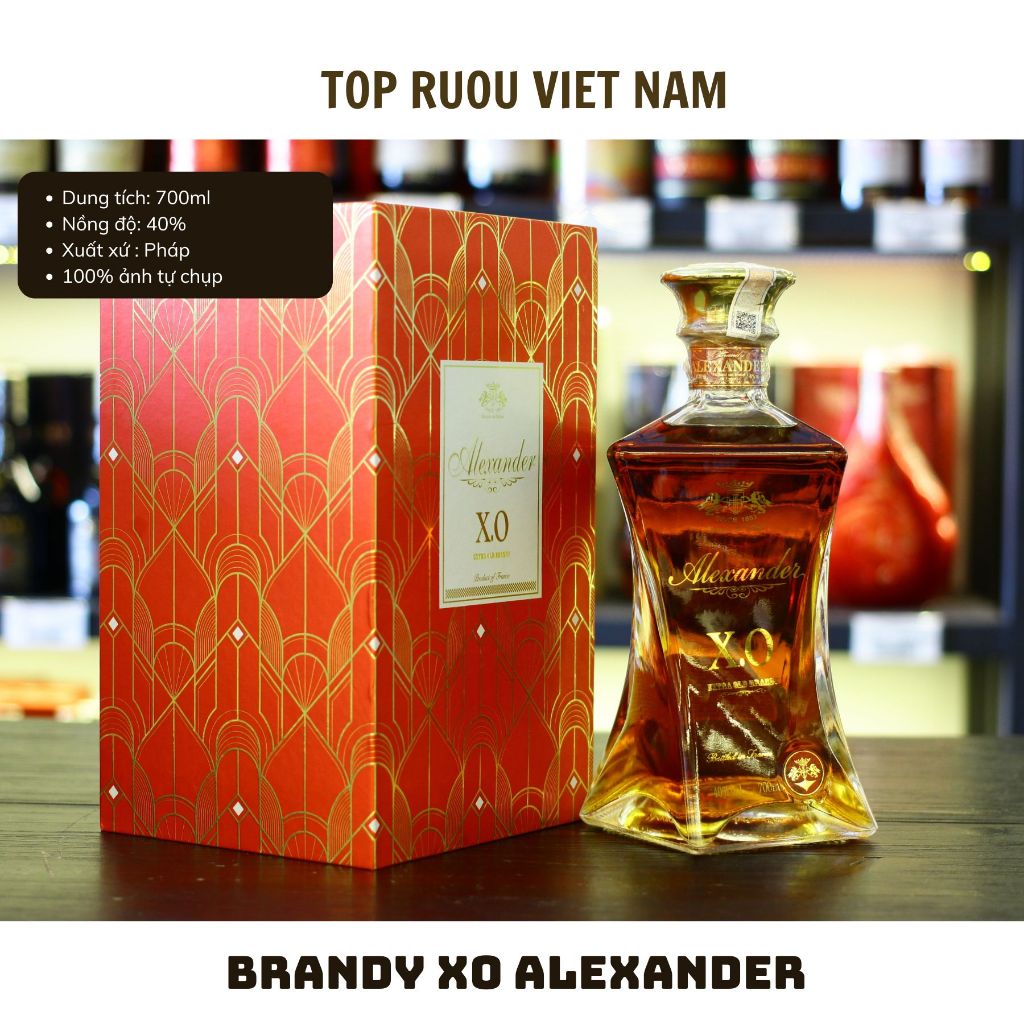 Hộp Quà Tết Brandy XO Pháp Alexander 700ml [Chính Hãng] [Top Rượu VN]