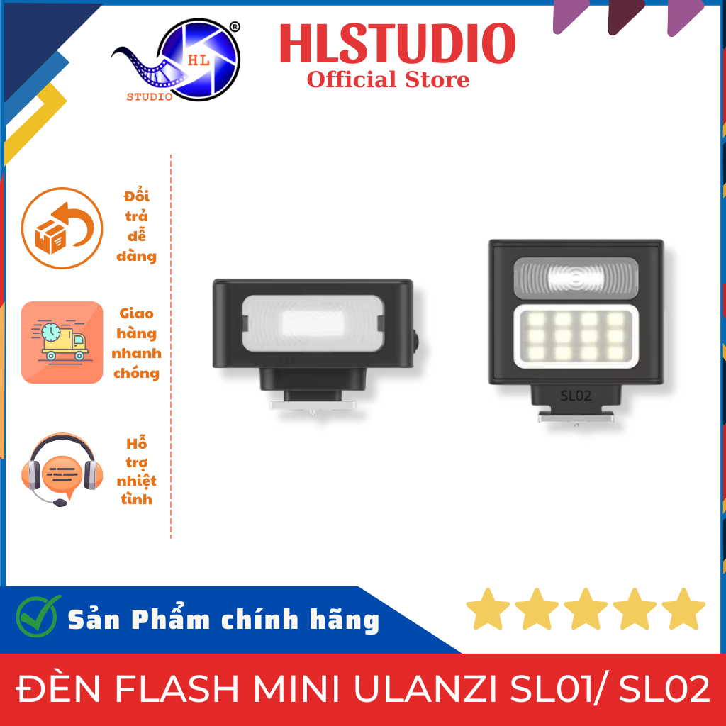 Đèn Flash Mini Ulanzi SL01/ SL02/SL03 - HL Studio - 6500K CRI96 GN8 Type-C