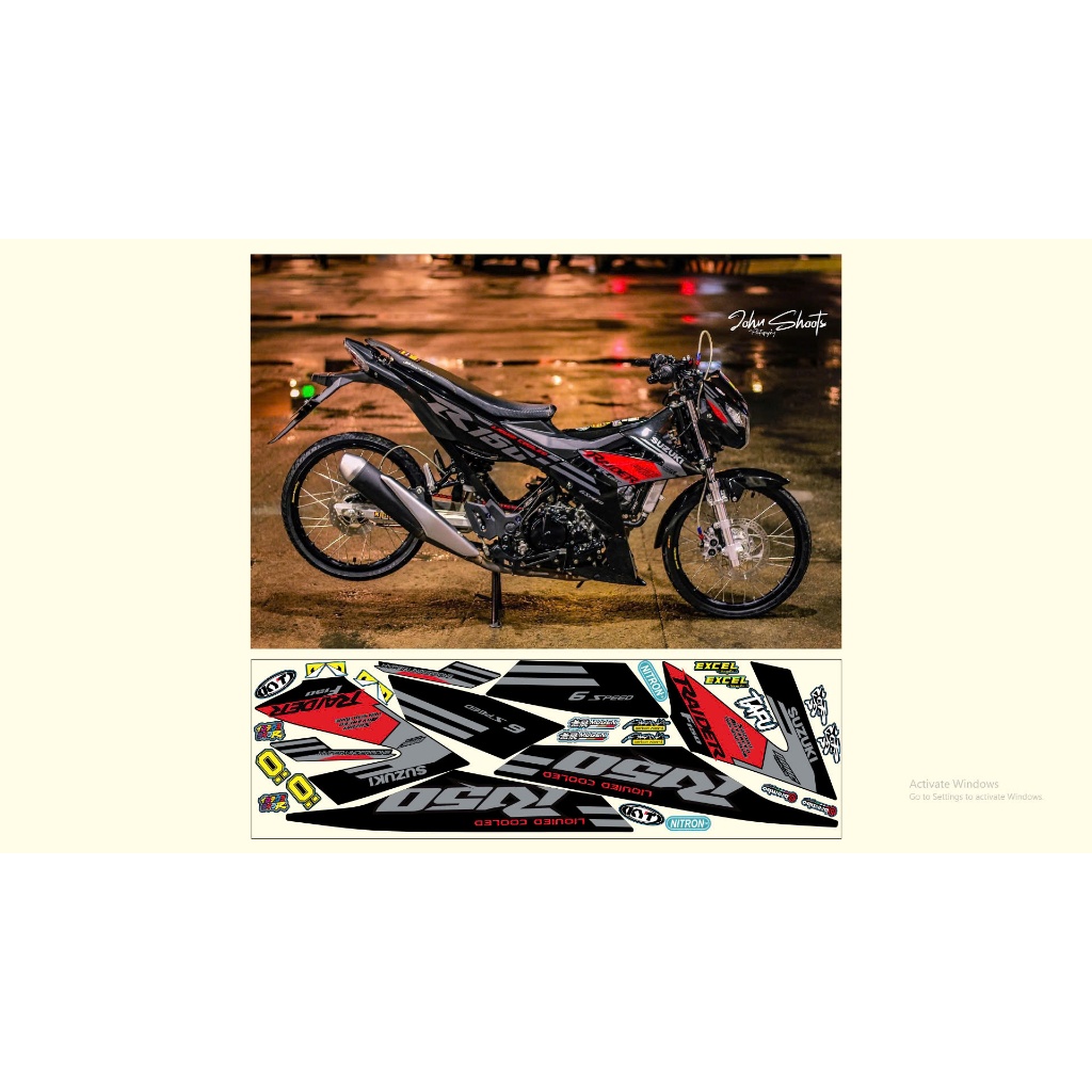 TEM ZIN SATRIA ĐỎ ĐEN BẠC