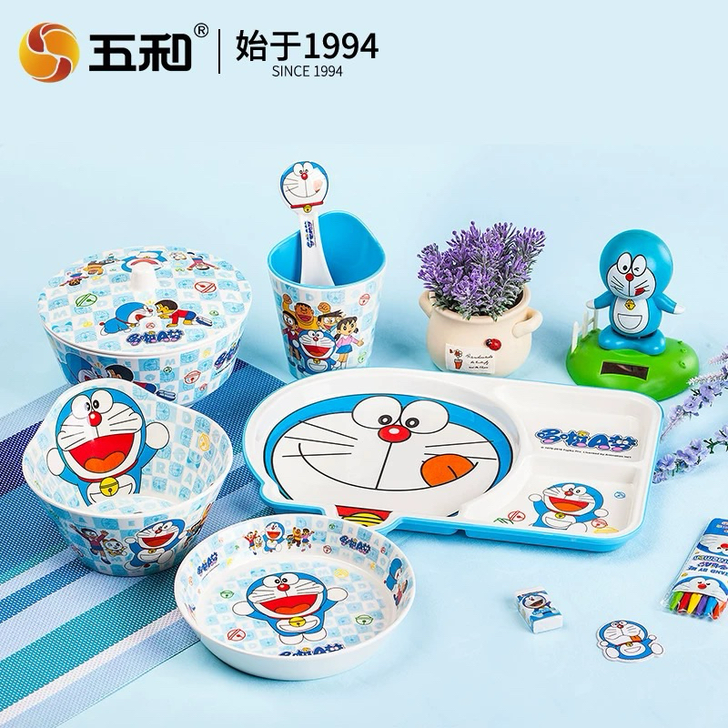🌸𝐓𝐀̣̆𝐍𝐆 𝐐𝐔𝐀̀🌸 Tô chén 3D, ly cốc, muỗng thìa, dĩa, khay Doraemon Doremon