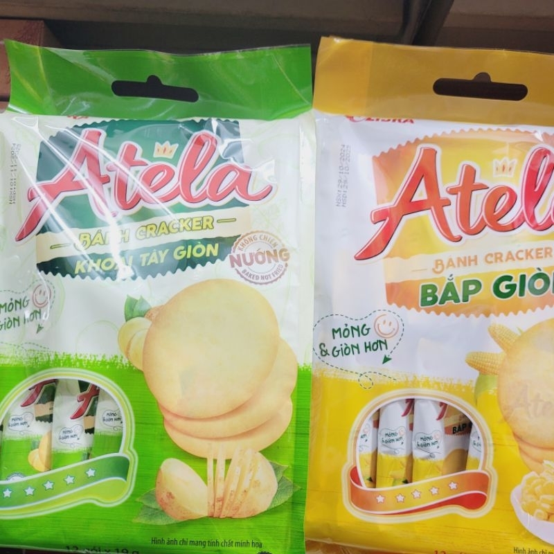 Bánh crackers libra ngô, khoai tây Atela