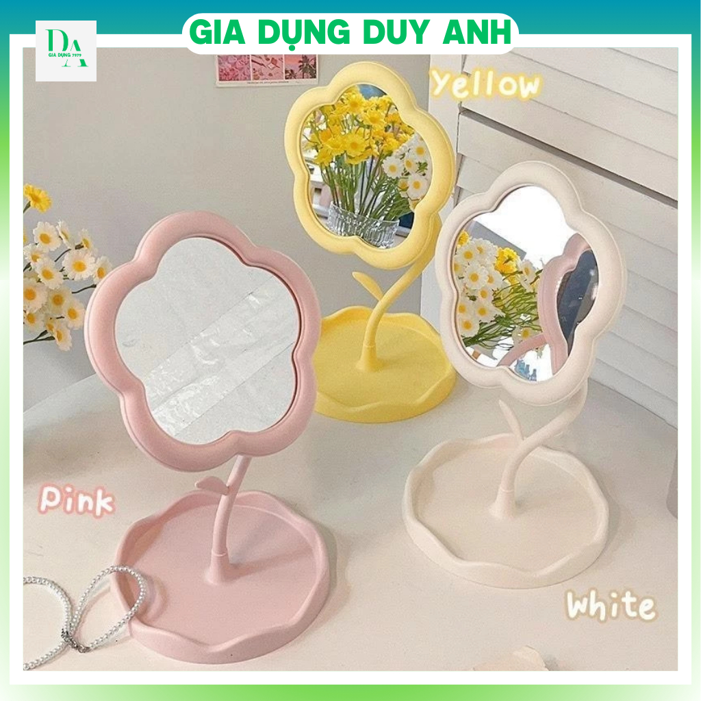 HM64899 ( Bản Nhỏ ) Gương decor để bàn trang điểm hình hoa xinh xắn DA68