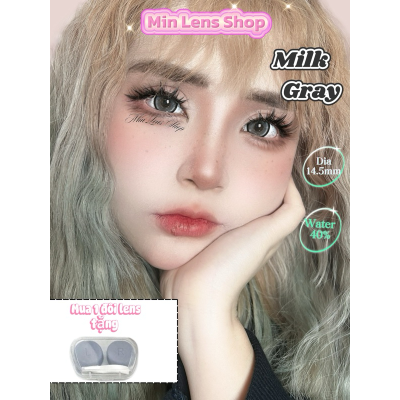 [Min Lens shop] Lens Gray giãn 14.5mm(0 độ)