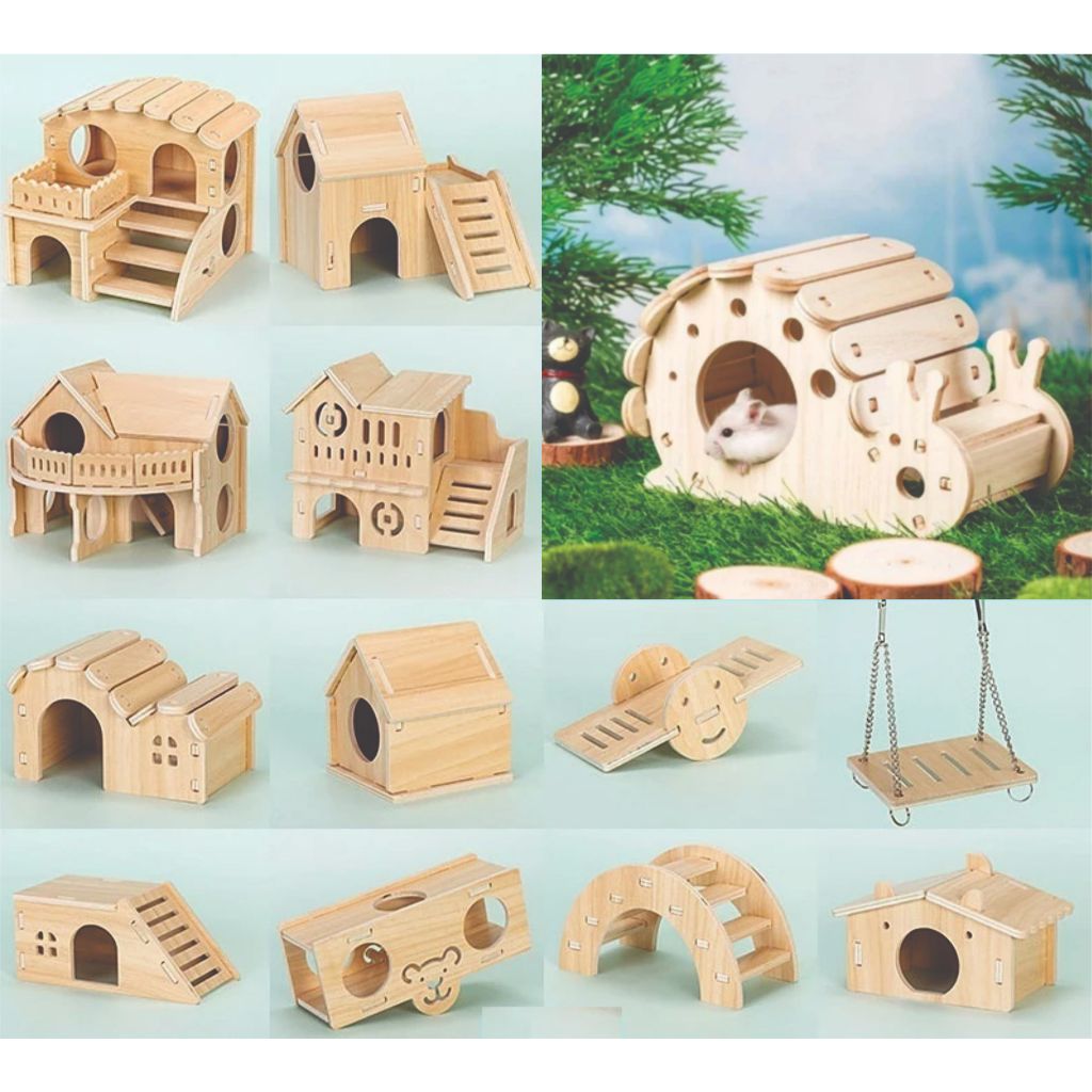 Nhà gỗ cho hamster nhiều mẫu mã, nhà ngủ cho hamster