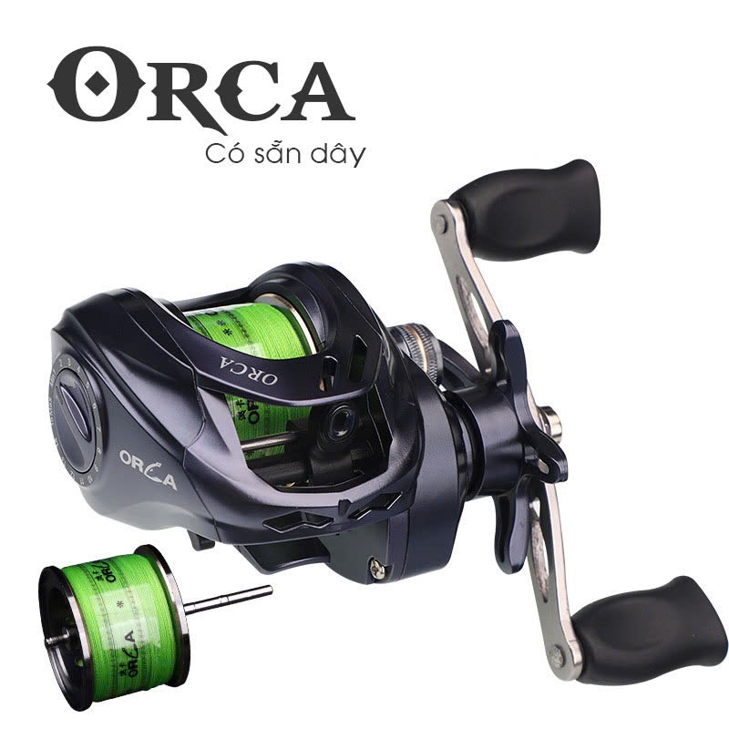 Máy câu cá , máy câu ngang , câu lure orca có sẵn dây