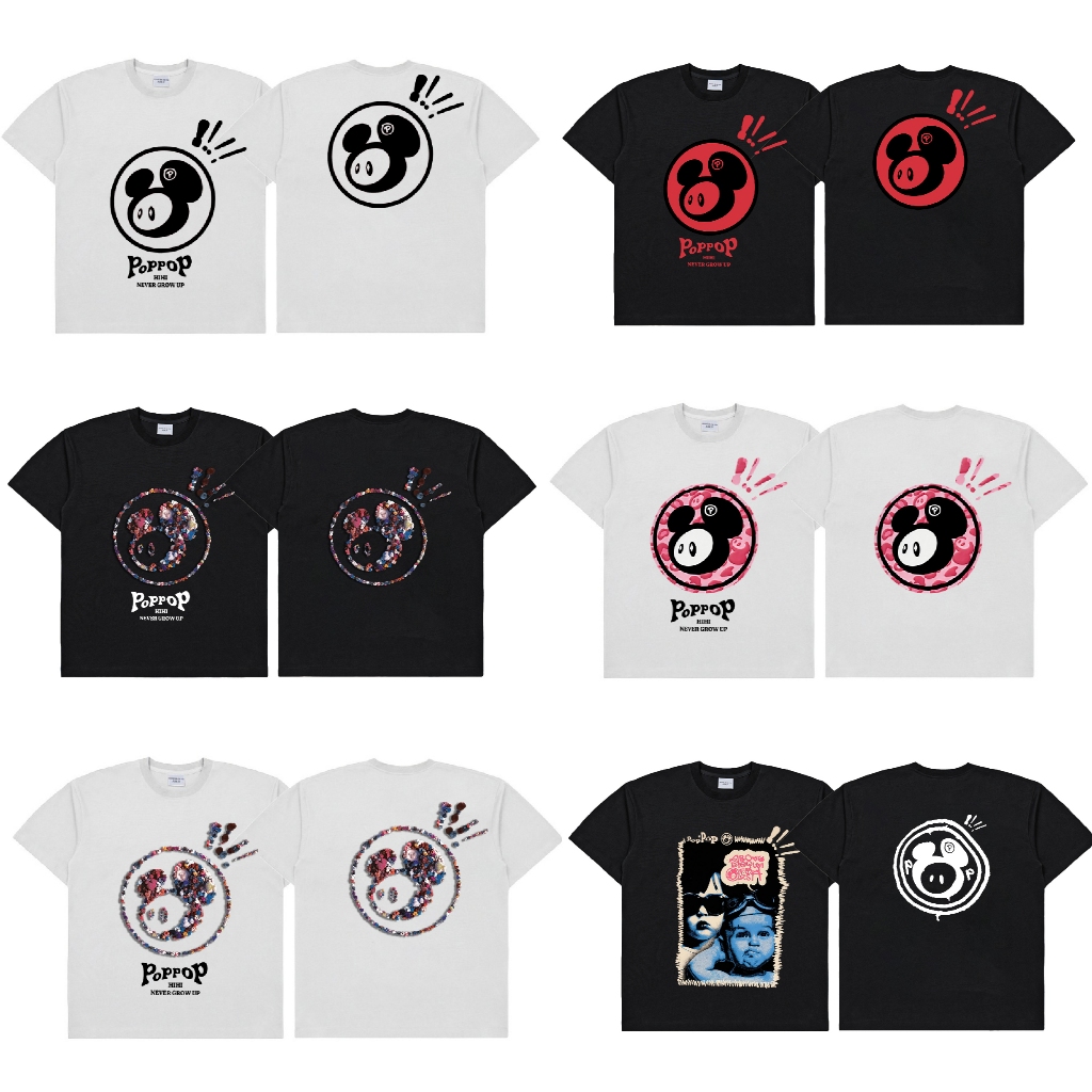 Áo thun PopPop Mascot in hình Cute cotton 2c 250gsm basic phông form rộng unisex Loix