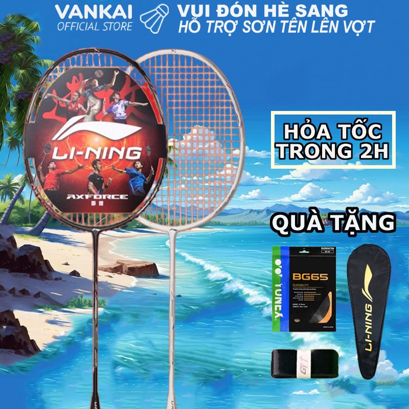 Vợt cầu lông Lining Axforce Cannon chính hãng 84g, 4U/G5 khung carbon fiber đan dây theo yêu cầu
