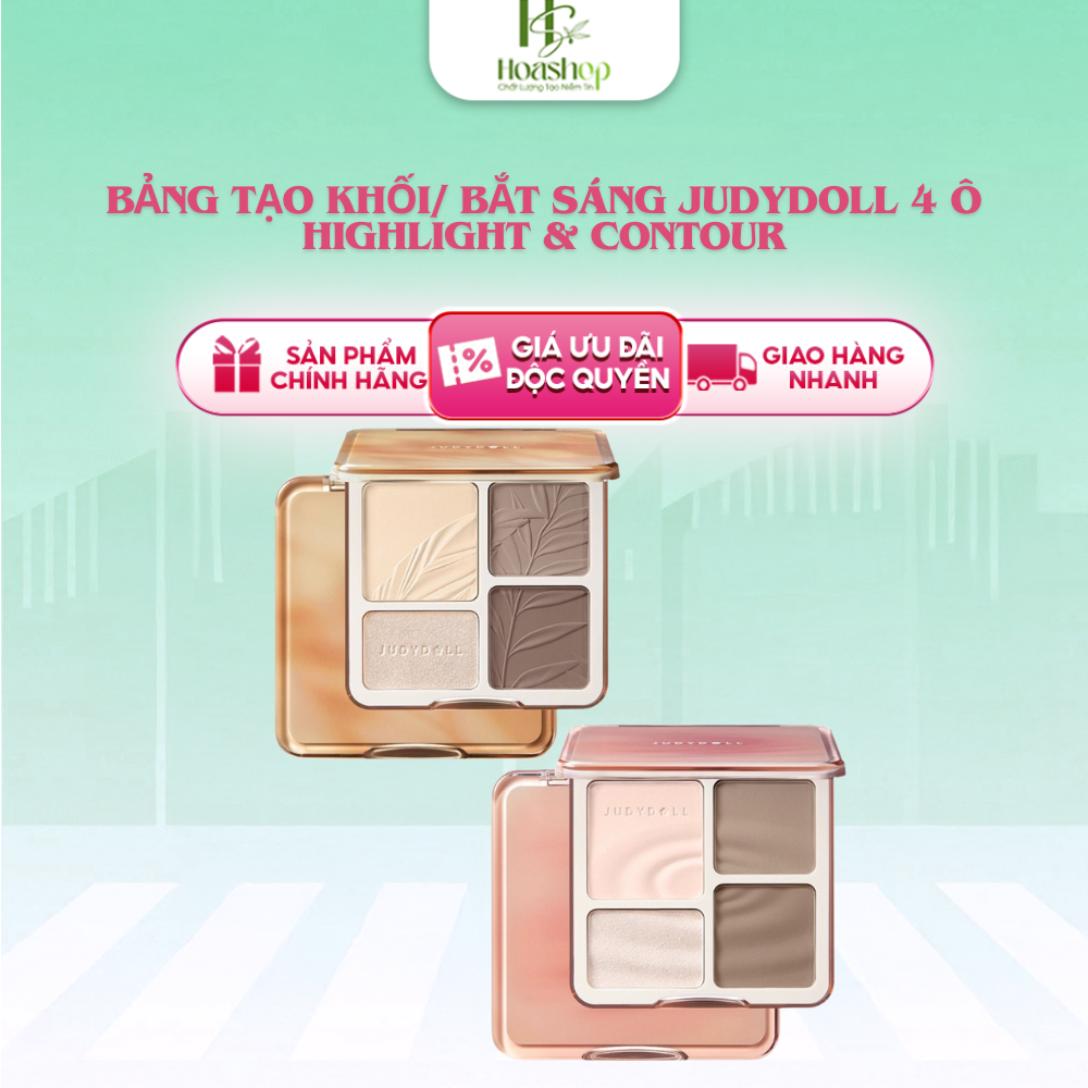 Bảng Tạo Khối/ Bắt Sáng JUDYDOLL 4 Ô Highlight & Contour