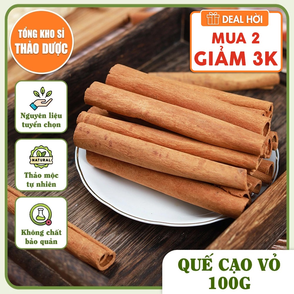 Quế thanh cạo vỏ 100g, quế thanh đẹp 8cm, cay, thơm, pha trà, gia vị nấu ăn, trang trí, xông nhà