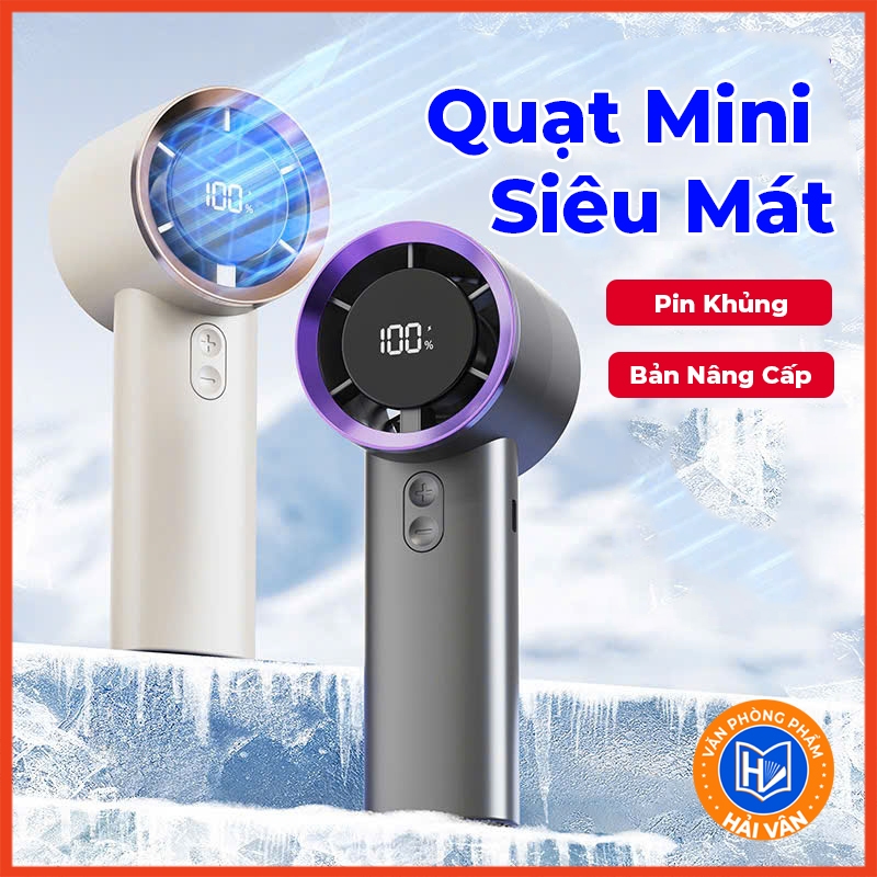 Quạt mini cầm tay M2 5000mAh di động màn hình hiển thị pin có thể sạc gió mạnh 100 tốc độ turbo phản lực