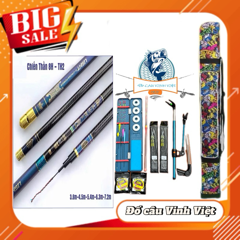 Combo Cần Chiến Thần 8H đối trọng săn hàng chính hãng,chuyên câu cá lớn