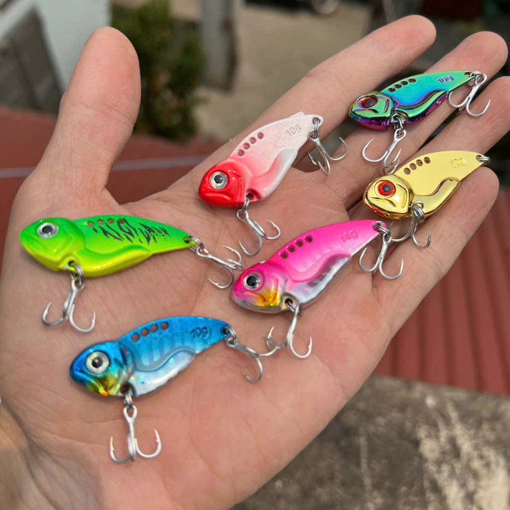 Mồi câu lure cá sắt VIB 7g,10g, 12g mồi lure cá lóc,Màu sắc 6 màu siêu nhậy