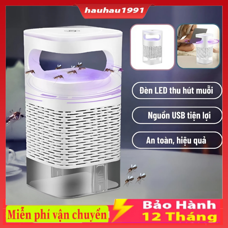 Đèn Bắt Muỗi Tia UV Cao Cấp, Máy Bắt Muỗi Diệt Côn Trùng Thông Minh Có Quạt Hút Cổng USB