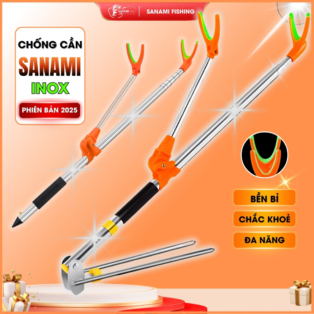 Gác Chống Cần Câu Đài Chống Cần Câu Đơn Inox Bền Bỉ Chắc Khoẻ PK80