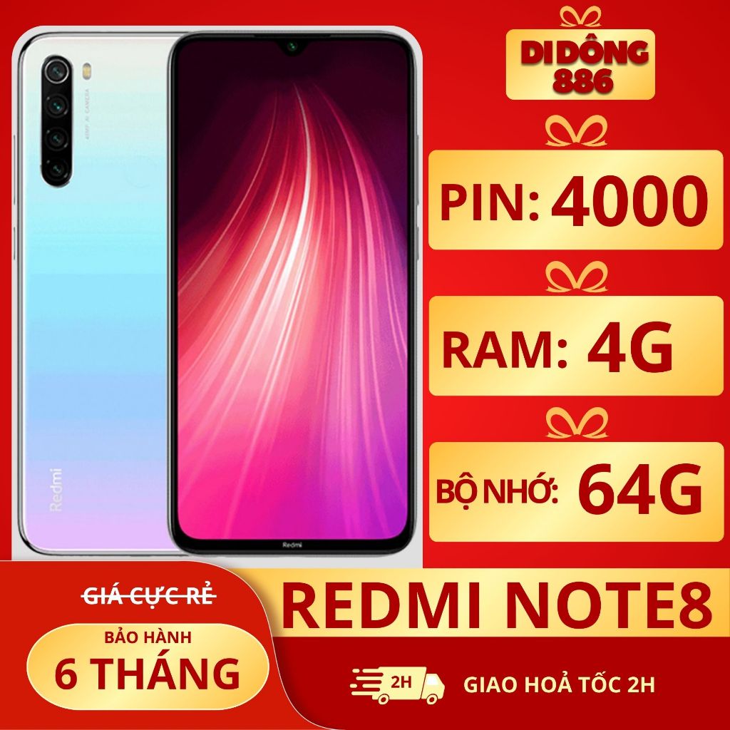 Điện thoại REDMI NOTE 8 4G/64gb chính hãng giá rẻ, điện thoại bảo hành 6 tháng kèm đầy đủ phụ kiện!$#