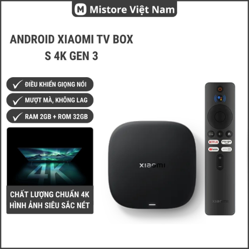 Android Tivi Box S 3rd gen / Mibox S 2nd Gen 4K HDR Google TV Bản Quốc Tế Tiếng Việt