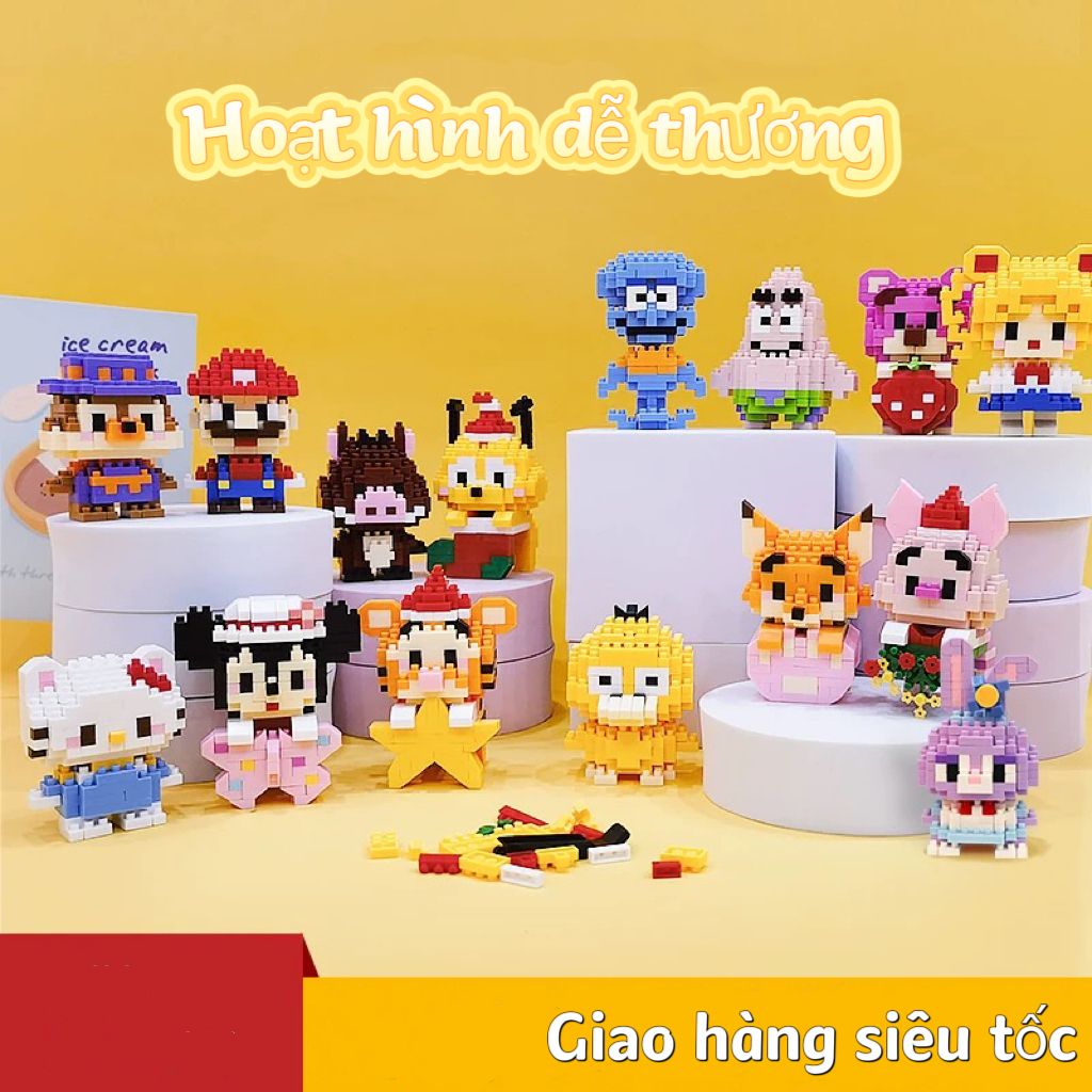 Bộ Xếp Hình 3D Mini Hoạt Hình – COMBO DIY Sáng Tạo Cho Bé