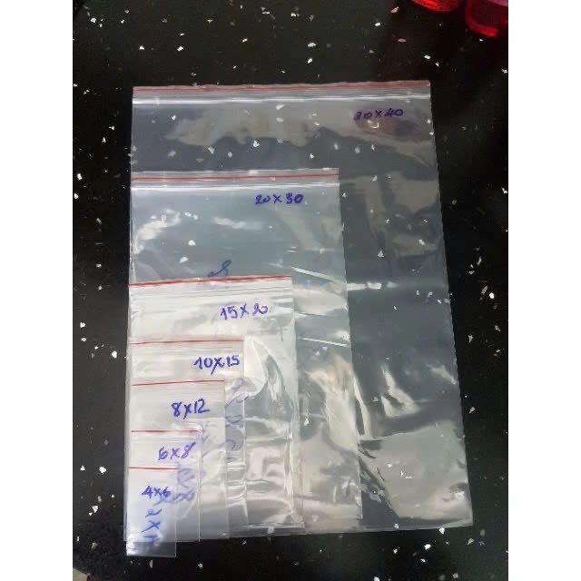 100G Túi zip trong viền đỏ