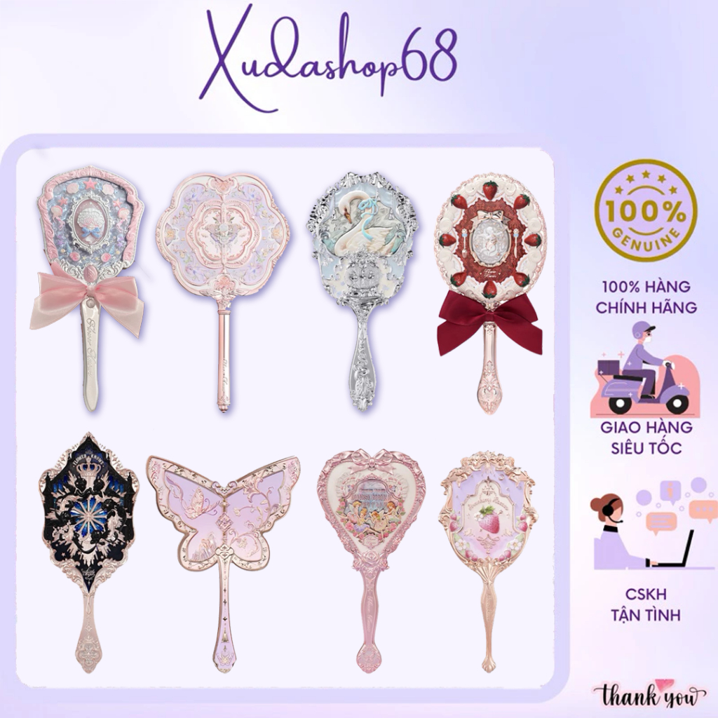 Gương Trang Điểm Flower Knows Các BST Shell- Swan Ballet - Strawberry Cupid - Angel - Fairytales - Butterfly