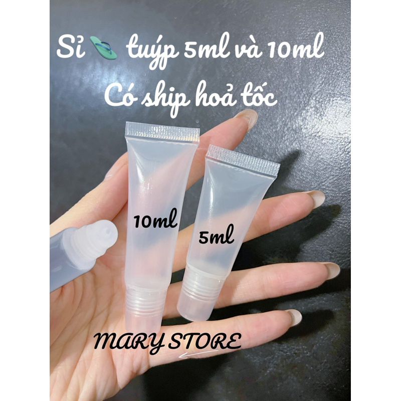 combo 5 Tuýp nhựa (rỗng) 5ml/10ml _ Tuýp Đựng Son Bóng_ Vỏ/Thỏi làm son Handmade_ Nguyên liệu Làm Son Thủ Công DIY