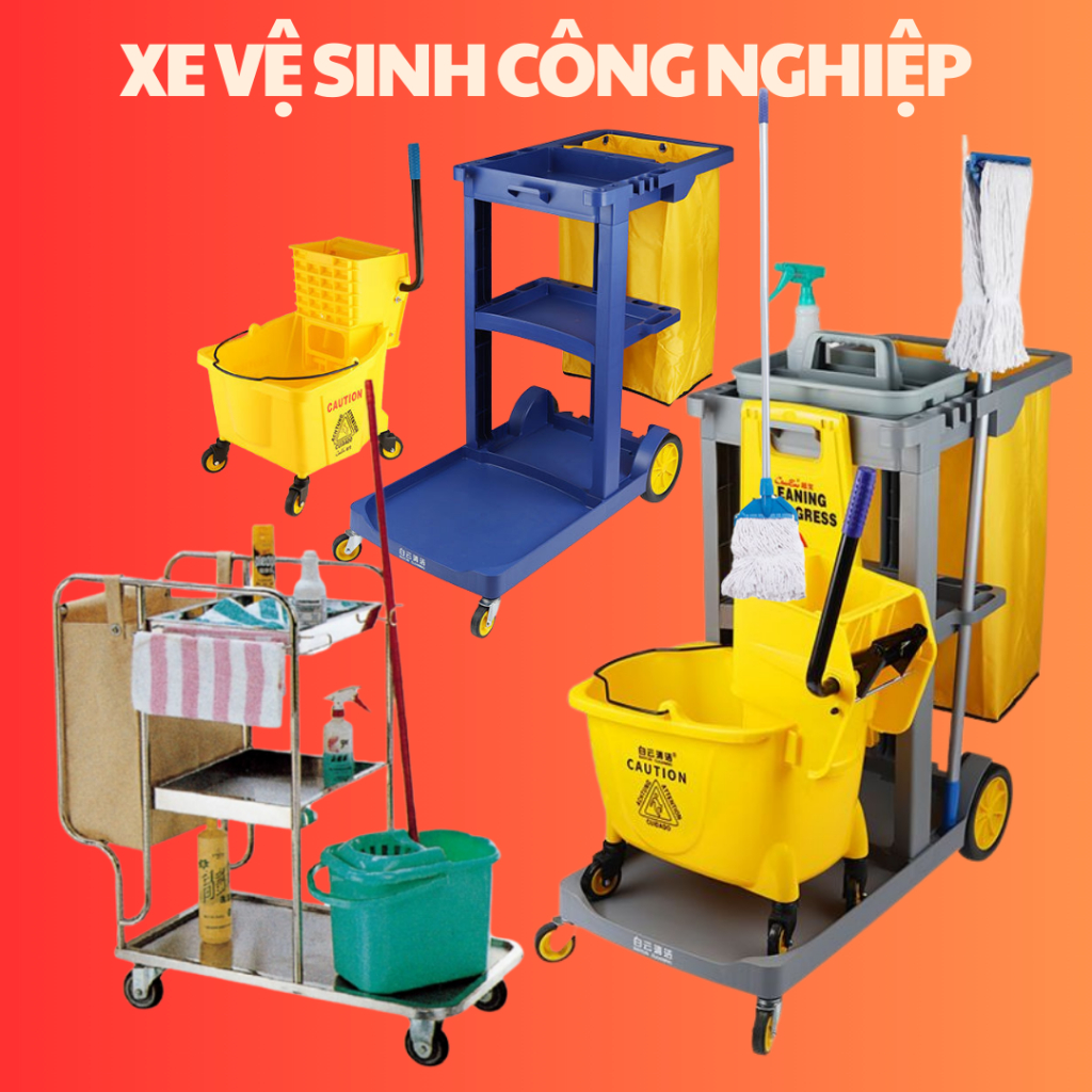Xe Đẩy Nhựa Dọn Vệ Sinh, Xe dọn vệ sinh công nghiệp