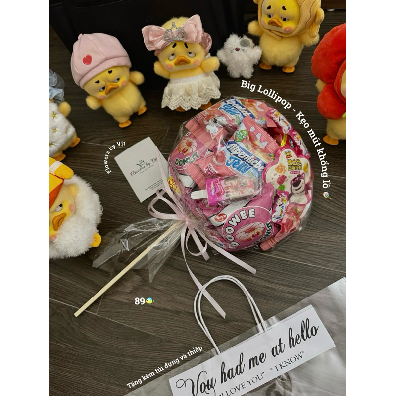 Kẹo mút khổng lồ BigLollipop nhiều màu sắc tặng kỉ niệm, sinh nhật, 1/6 (tặng kèm túi, thiệp), quà tặng 19/11