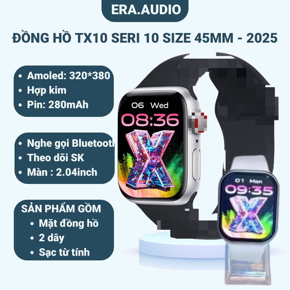 Đồng Hồ Thông Minh TX1000 Era2, Smartwatch Nam Nữ Nghe gọi Bluetooth, Chơi game, GPT AI, Đo nhịp tim