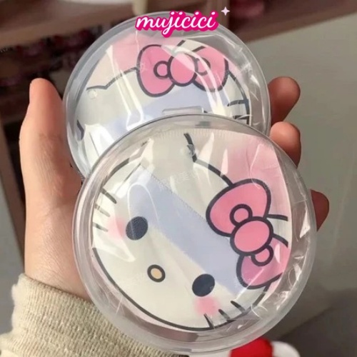 🍟mujicici🍟Trang Điểm Bọt Biển Puff Hello Kitty Trang Điểm Che Khuyết Điểm Siêu Mềm Co Giãn Cotton Mặt Đế Trang