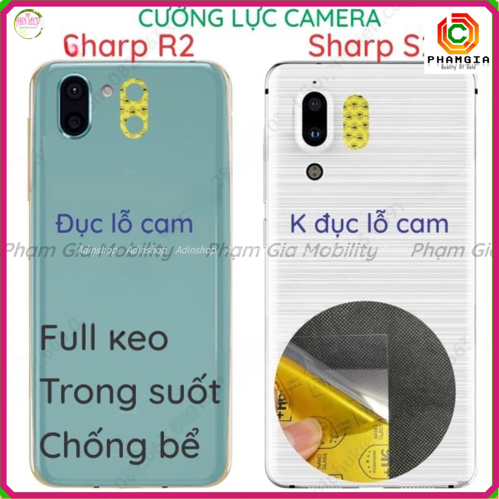 (Mua 1 tặng 1) Dán Cường lực Camera cho Sharp Aquos Aquos S2 , Sharp R2, Sharp R3