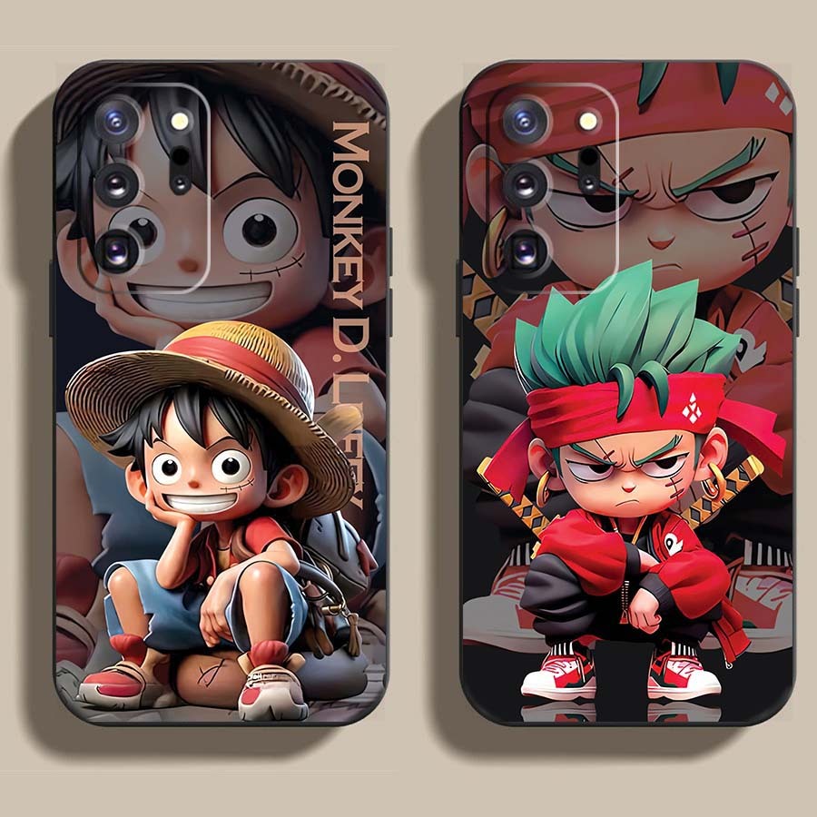 Ốp lưng Samsung Galaxy Note 20 Ultra, Note 20 cạnh viền vuông, có bảo vệ camera in hình ONE PIECE, GOKU