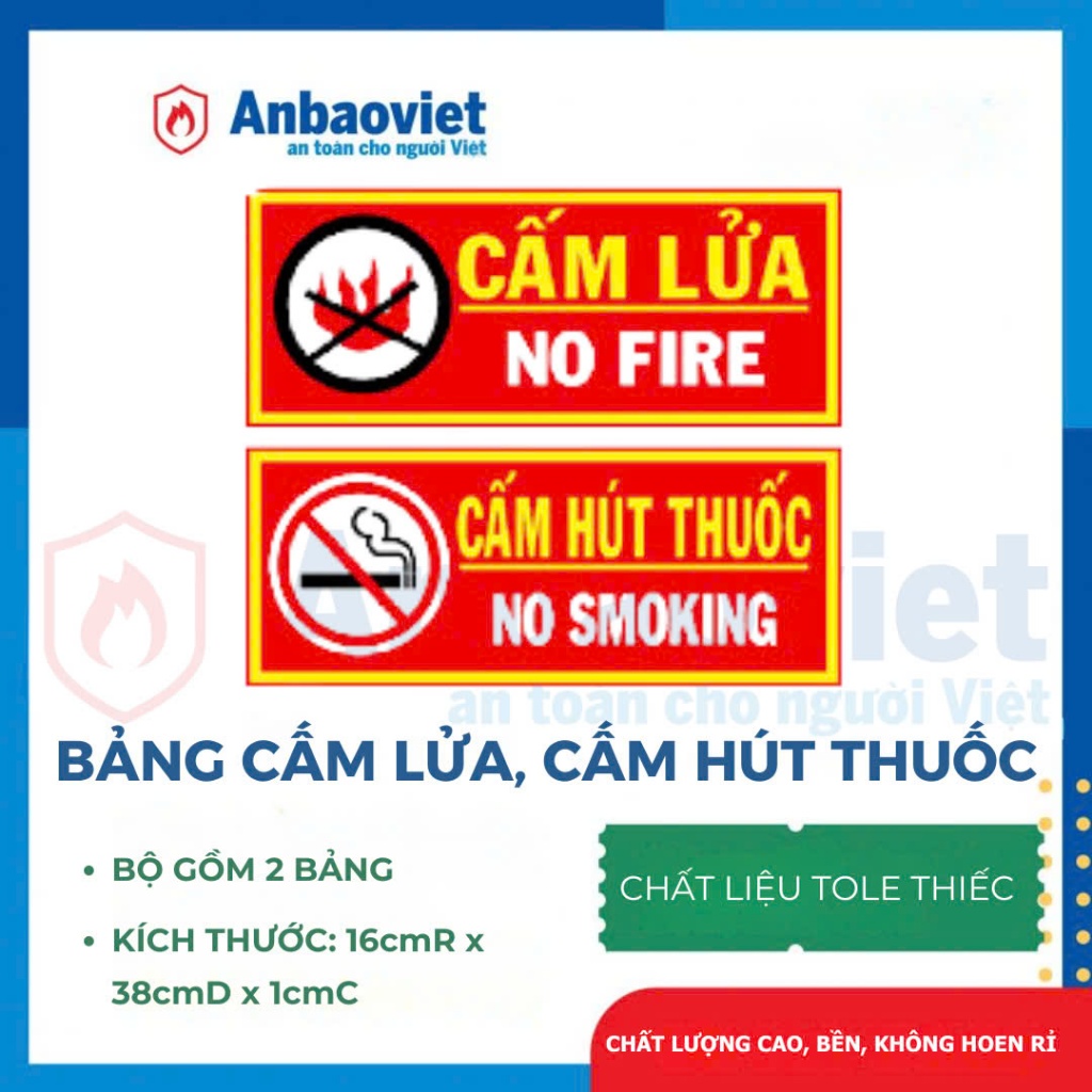 Bảng Cấm lửa, Cấm hút thuốc