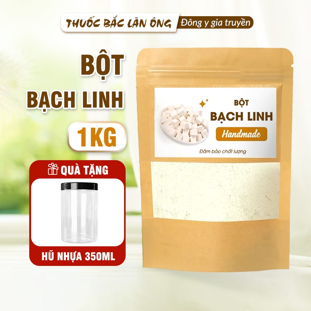 Bột bạch linh 1kg, bột bạch phục linh, nguyên chất, thơm mịn, dùng pha uống, đắp mặt - Lãn Ông