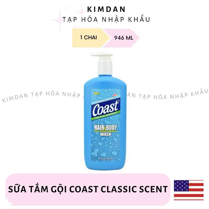 Sữa tắm gội COAST hair & body wash 946ml