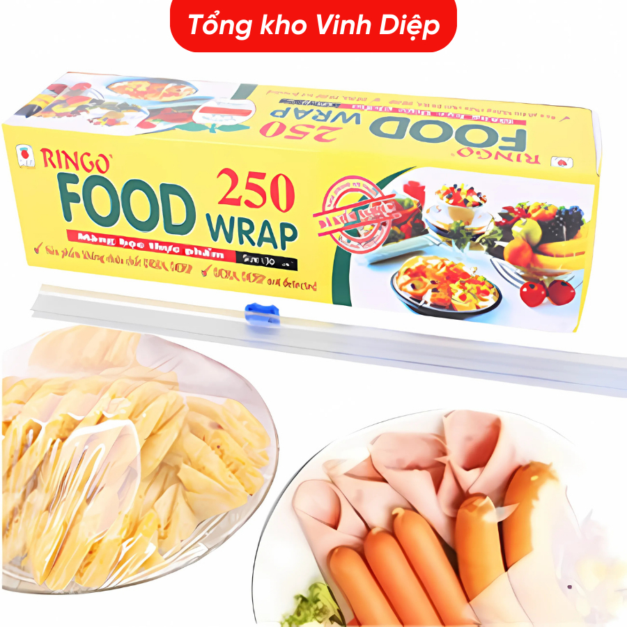Màng bọc thực phẩm Ringo 250 wrap dùng để bọc thức ăn an toàn cho sức khỏe