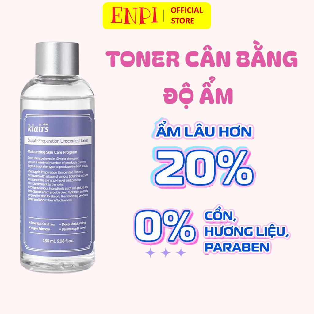 Nước cân bằng Klairs Supple Preparation Toner -ENPI