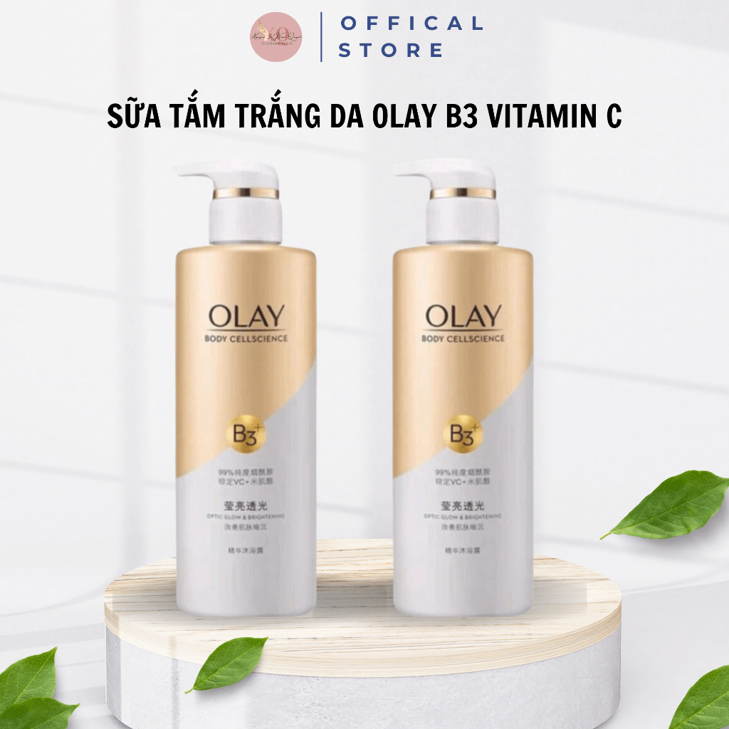 Sữa Tắm Trắng Da Olay B3 Vitamin C 500ml dưỡng trắng da cấp ẩm cho làn da trắng sáng mịn màng
