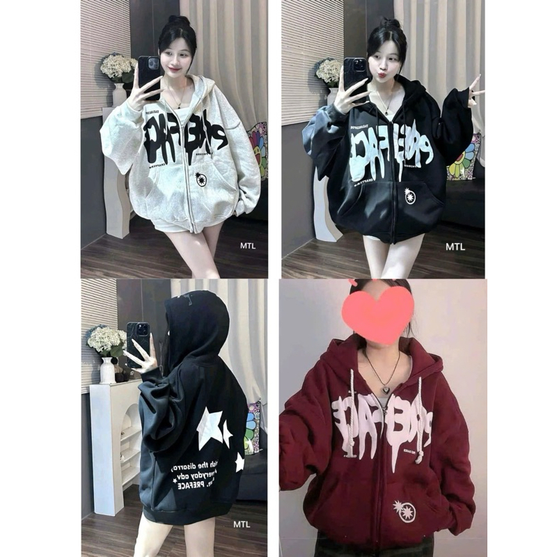 Áo khoác nỉ chữ NGÔI SAO mũ 2 lớp chất nỉ ngoại kiểu dáng Hàn Quốc siêu xinh Haiphuc