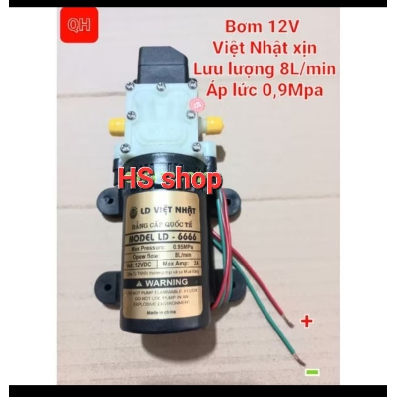 Máy Bơm Tăng Áp Lực Mini 12v, Máy bơm phun sương 12v , dùng cho bình xịt th.uốc cây nông nghiệp [ ĐẦU TRẮNG ]