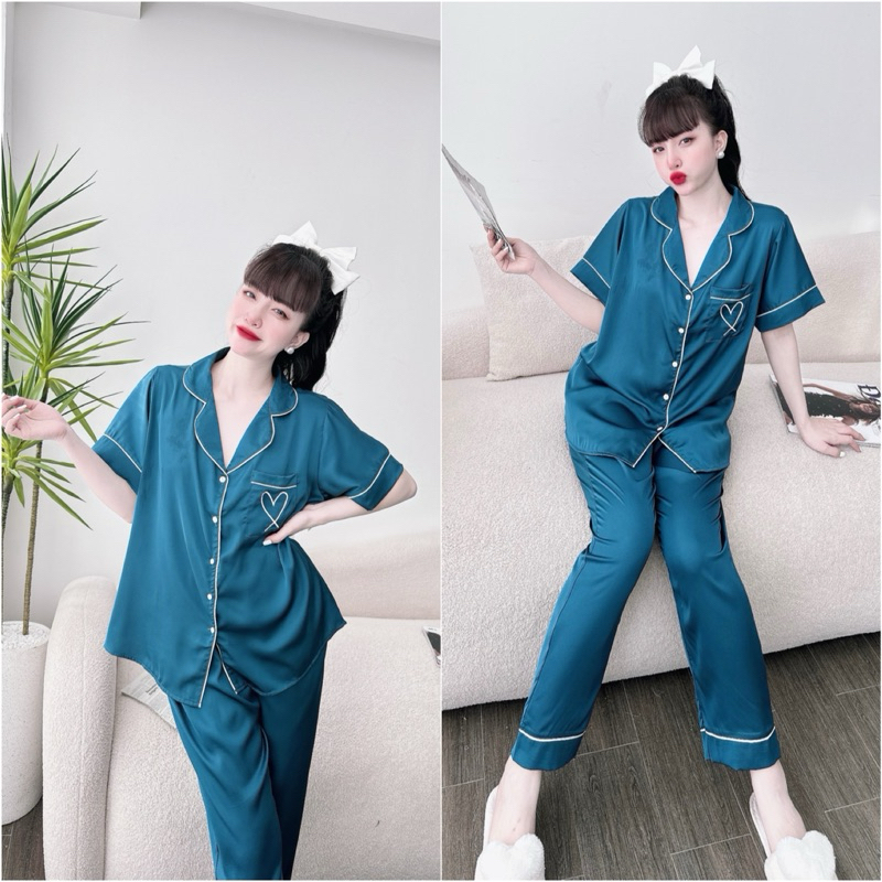 Đồ Bộ Lụa Bigsize Cao Cấp - Chất Lụa Mềm Mịn - Đồ Bộ Mặc Nhà Xinh