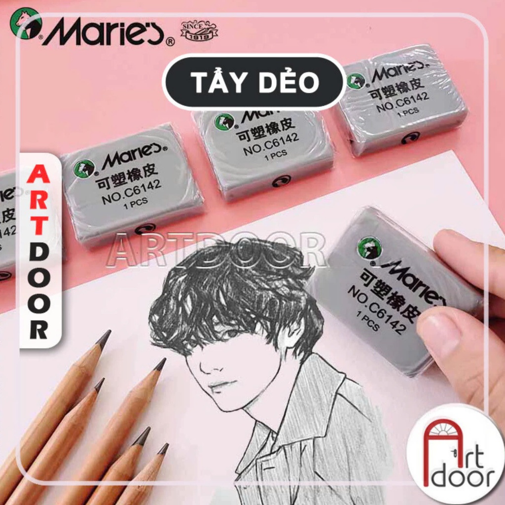 [ARTDOOR] Gôm Tẩy (Đất Sét) mềm dẻo dễ nặn, không bụi, tránh rách giấy, luyện thi hình họa chì