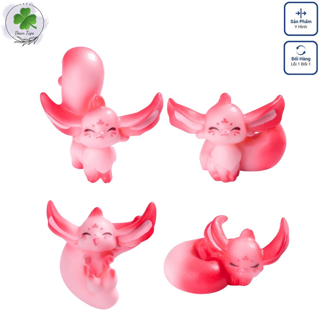 Mô hình tiểu cảnh tiểu hồ ly tiểu cảnh trang trí sen đá, terarium, hồ cá,ô tô, dollhouse,bàn học,bàn làm việc