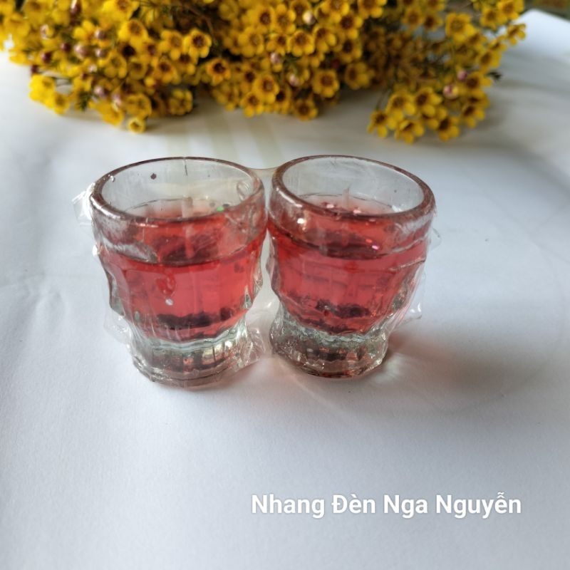 (1 cặp)Đèn cầy ly mắt tre thờ cúng