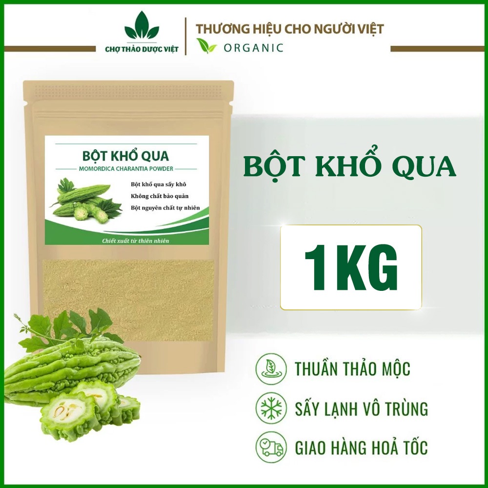 Bột khổ qua 1kg, bột mướp đắng nguyên chất, thơm, mịn, giảm mụn, mờ thâm, dưỡng da, ngừa tiểu đường