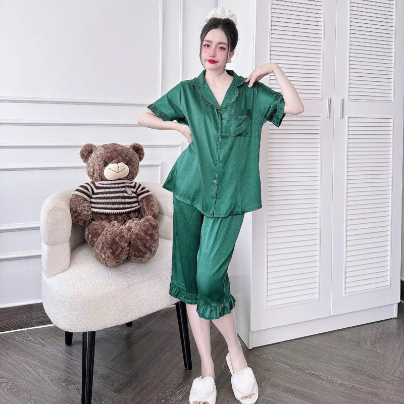 Bộ Pijama Lụa - Bộ Lửng - Bigsize M1