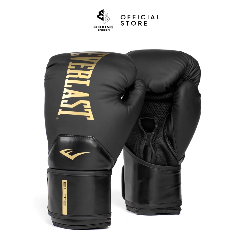Găng Tay Boxing Everlast Elite 2 - Black/Gold