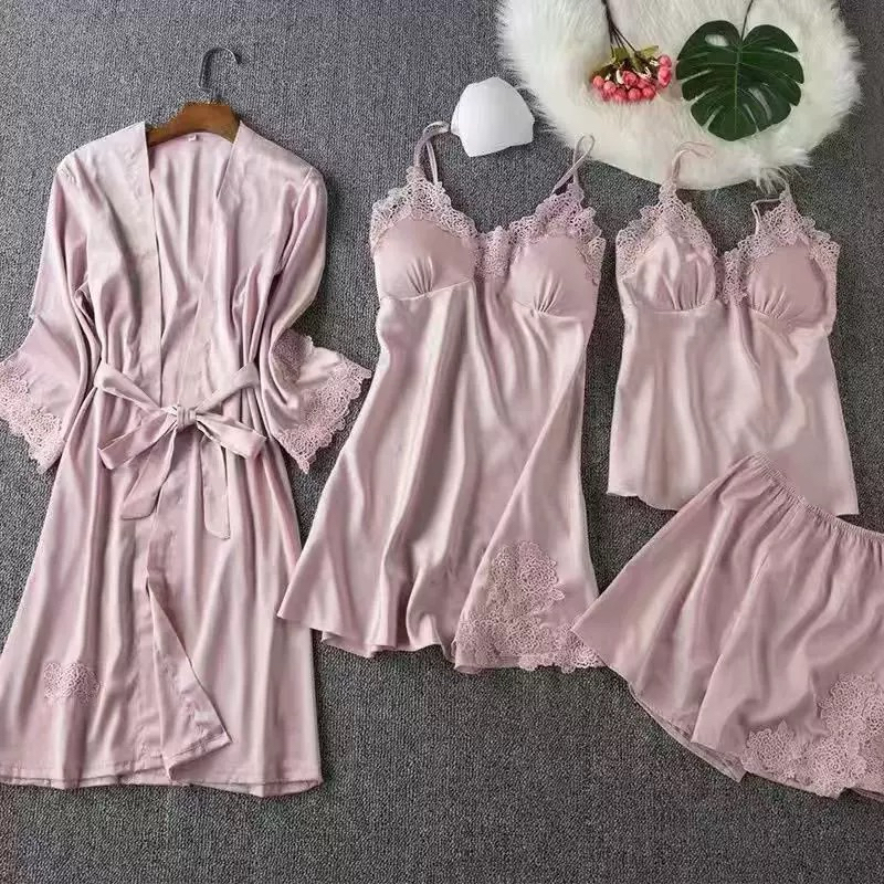 Sét đồ ngủ 4 món lụa cao cấp mịn mát