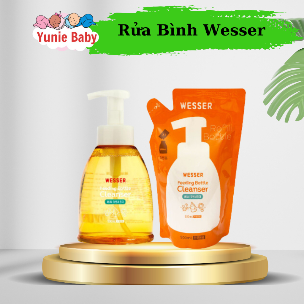 [CHÍNH HÃNG] Nước rửa bình sữa Wesser chai/gói 500ml